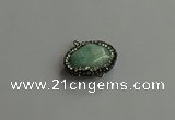 NGC6658 18*25mm faceted freeform amazonite connectors