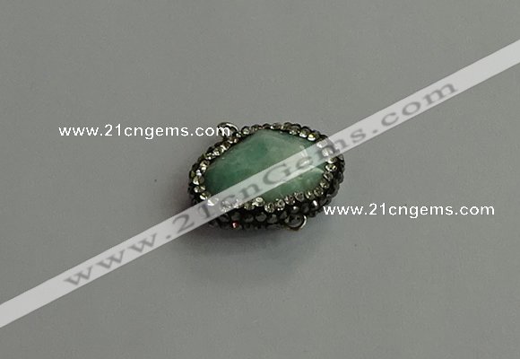 NGC6658 18*25mm faceted freeform amazonite connectors