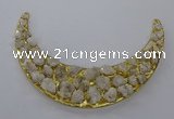 NGC668 80*120mm moon shaped druzy agate gemstone connectors
