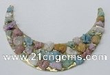 NGC674 80*120mm moon shaped druzy agate gemstone connectors