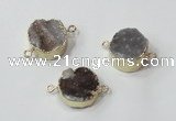 NGC683 14mm - 16mm coin druzy agate connectors wholesale