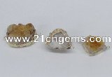 NGC696 20*25mm - 25*35mm freeform druzy citrine connectors