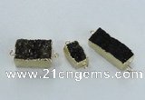 NGC698 10*15mm - 15*28mm rectangle druzy agate connectors