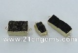 NGC698 10*15mm - 15*28mm rectangle druzy agate connectors