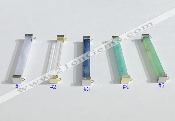 NGC7020 3*32mm cuboid  mixed gemstone connectors wholesale