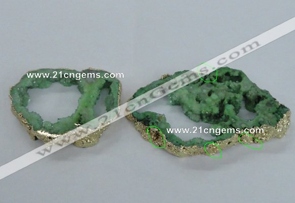 NGC705 45*75mm - 60*70mm freeform druzy agate connectors