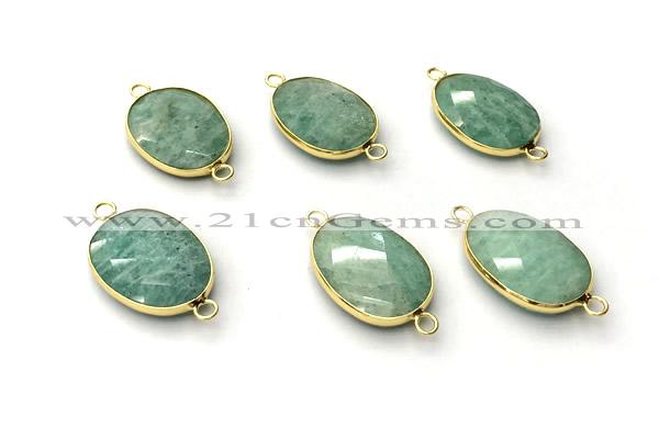NGC7054 17*22mm faceted oval amazonite connectors
