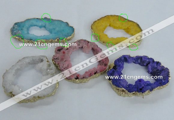 NGC706 45*75mm - 60*70mm freeform druzy agate connectors