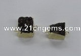 NGC710 15*16mm - 16*17mm square druzy agate connectors