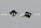 NGC721 14mm flower black agate gemstone connectors wholesale