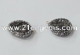 NGC733 16*22mm - 18*25mm freeform plated druzy agate connectors