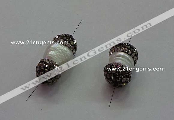 NGC7503 8*14mm - 8*20mm nuggets shell pearl connectors wholesale