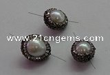 NGC7506 12*12mm - 14*14mm nuggets shell pearl connectors wholesale