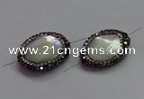 NGC7512 15*20mm faceted freeform shell pearl connectors wholesale