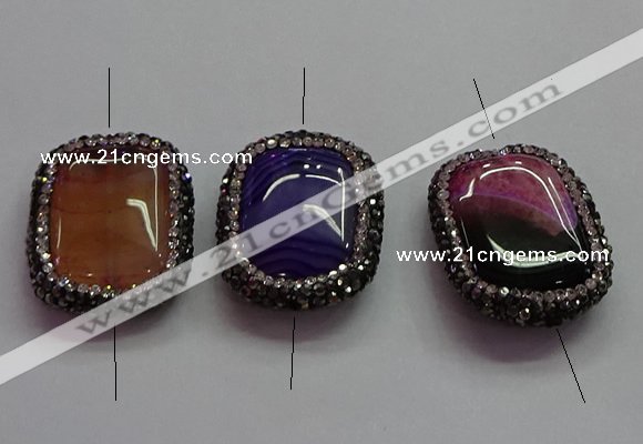 NGC7518 24*30mm rectangle agate connectors wholesale