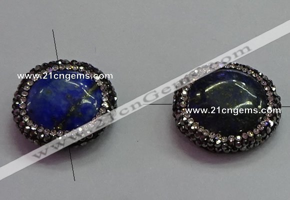 NGC7522 25mm coin lapis lazuli connectors wholesale