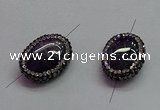 NGC7526 15*20mm - 16*22mm oval amethyst connectors wholesale