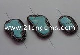 NGC7530 15*20mm - 18*25mm freeform turquoise connectors wholesale