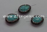 NGC7532 18*22mm - 20*25mm faceted teardrop turquoise connectors