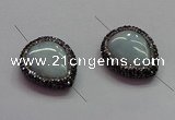 NGC7537 22*30mm flat teardrop quartz connectors wholesale