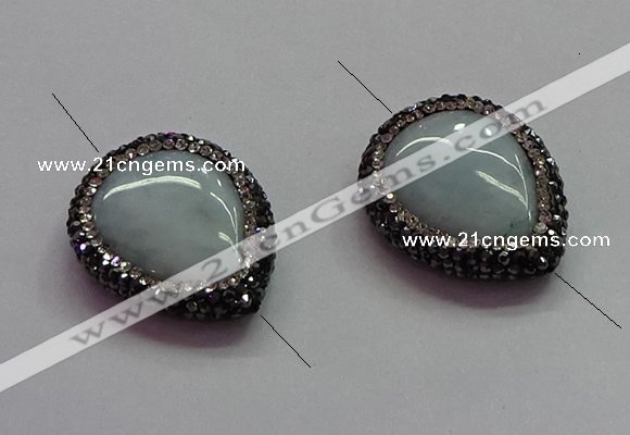 NGC7537 22*30mm flat teardrop quartz connectors wholesale