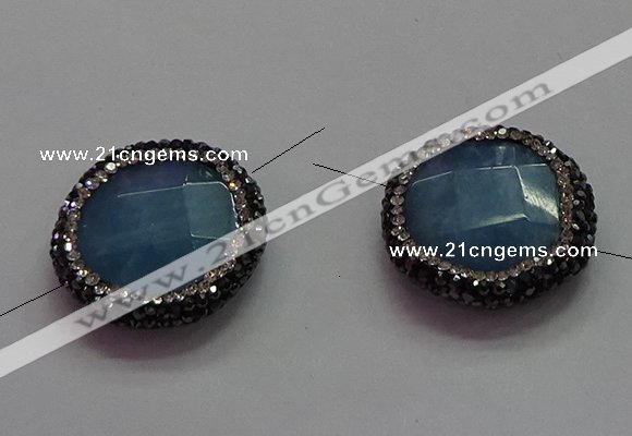 NGC7547 25mm faceted coin quartz connectors wholesale