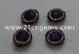 NGC7555 16mm faceted coin amethyst connectors wholesale