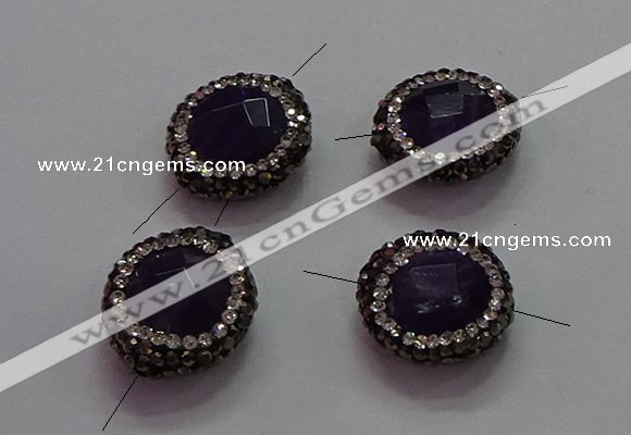 NGC7555 16mm faceted coin amethyst connectors wholesale