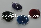 NGC78 30mm flat round agate gemstone connectors wholesale