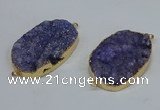 NGC8002 30*40mm - 35*45mm freeform druzy agate connectors