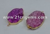 NGC8003 30*40mm - 35*45mm freeform druzy agate connectors