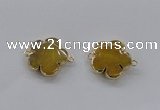 NGC851 28mm - 30mm flower agate gemstone connectors wholesale