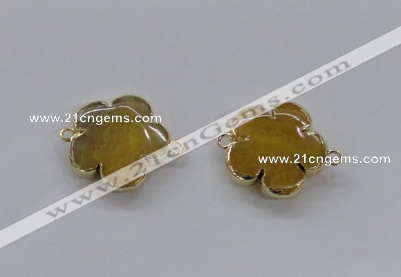 NGC851 28mm - 30mm flower agate gemstone connectors wholesale