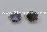 NGC852 28mm - 30mm flower agate gemstone connectors wholesale