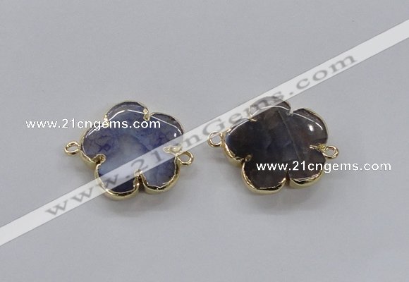 NGC852 28mm - 30mm flower agate gemstone connectors wholesale