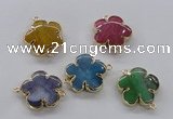 NGC856 28mm - 30mm flower agate gemstone connectors wholesale