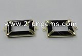 NGC886 30*40mm rectangle black agate connectors wholesale