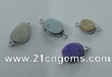 NGC90 8*12mm - 12*16mm oval druzy agate connectors wholesale