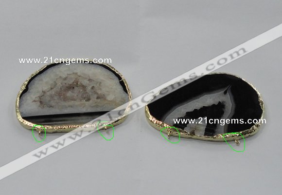 NGC900 50*65mm - 60*75mm freeform druzy agate connectors