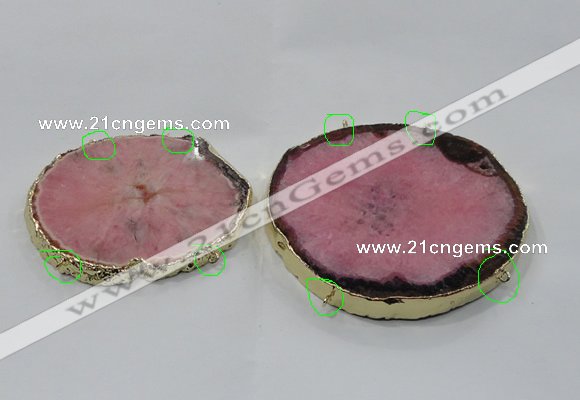 NGC905 60*70mm - 75*85mm freeform druzy agate connectors