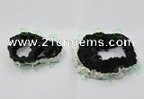 NGC917 40*60mm - 65*80mm freeform druzy agate connectors