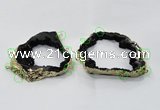 NGC927 40*60mm - 65*80mm freeform druzy agate connectors