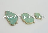 NGC950 15*20mm - 25*40mm freeform amazonite gemstone connectors