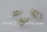 NGC957 10*14mm - 12*22mm tube druzy quartz connectors wholesale