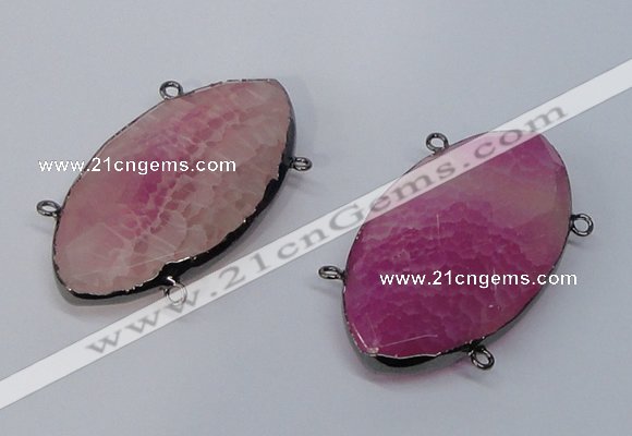 NGC960 30*55mm faceted marquise agate connectors wholesale