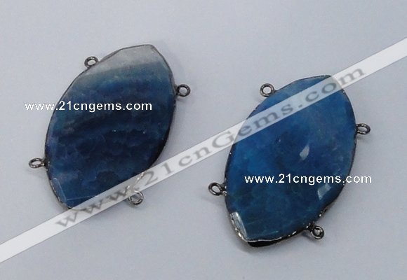 NGC963 30*55mm faceted marquise agate connectors wholesale