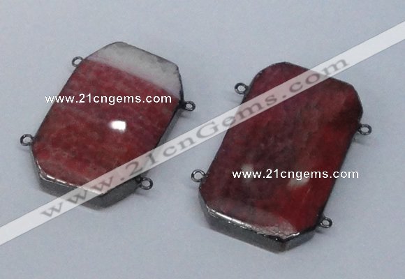 NGC969 35*55mm faceted octagonal agate connectors wholesale