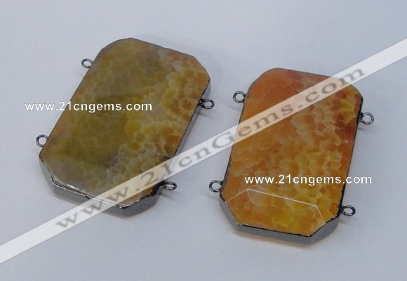 NGC970 35*55mm faceted octagonal agate connectors wholesale