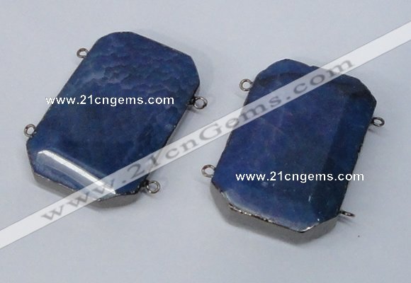 NGC971 35*55mm faceted octagonal agate connectors wholesale