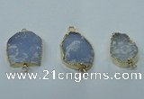 NGC98 20*30mm - 25*35mm freeform druzy agate connectors wholesale